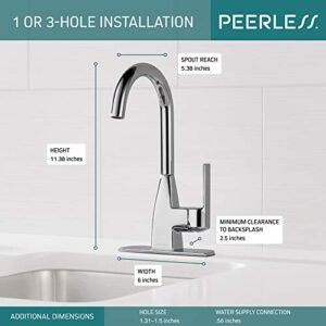 Peerless Xander Single-Handle Bar-Prep Kitchen Sink Faucet, Matte Black P1819LF-BL