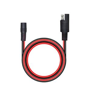 cerrxian 60cm 14awg dc 5.5mm x 2.1mm female to sae 2 pin quick disconnect wire harness extension cable for portable powers, motorcycle solar panel charger (f black)
