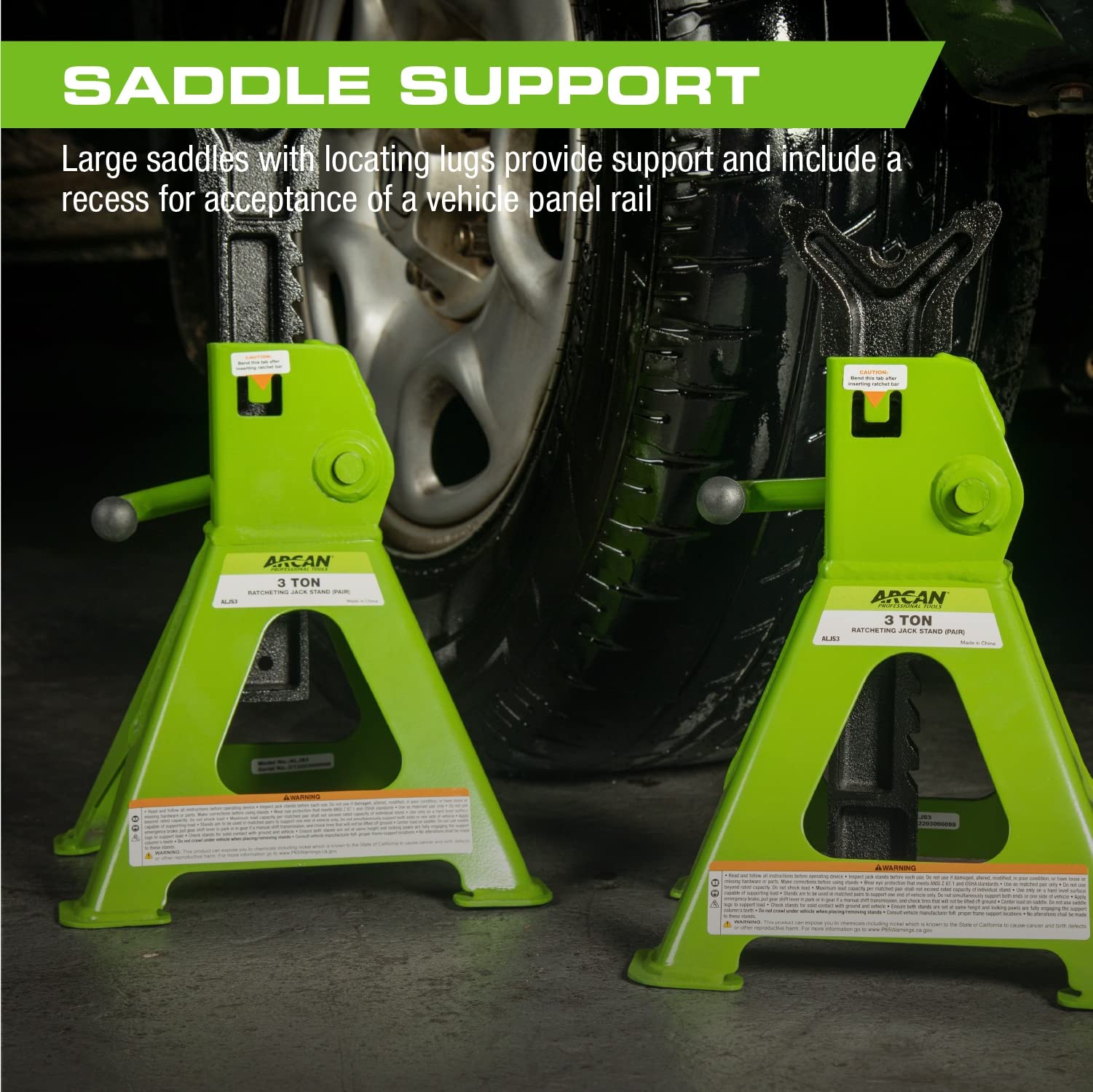 Arcan 3-Ton Steel Jack Stands (ALJS3)