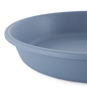 The HC Companies 12 Inch Round Plastic Classic Plant Saucer - Indoor Outdoor Plant Trays for Pots - 12.5"x12.5"x2.13" Slate Blue