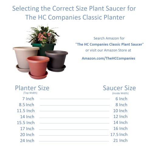 The HC Companies 12 Inch Round Plastic Classic Plant Saucer - Indoor Outdoor Plant Trays for Pots - 12.5"x12.5"x2.13" Slate Blue