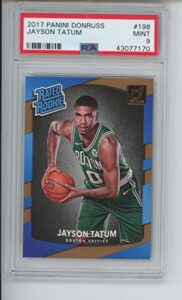 2017-18 panini jayson tatum #198 donruss jason tatum boston celtics rookie rc mint psa 9 graded nba basketball card