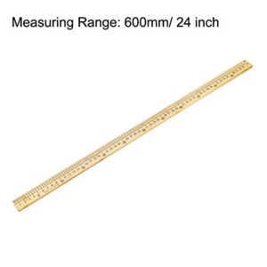 uxcell Straight Ruler 600mm 24 Inch Metric Measuring Tool Bamboo