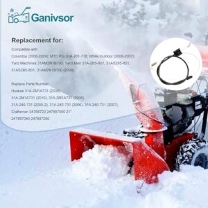 Ganivsor Replacement Single Stage Snow Blowers Clutch Cable for MTD 946-04237 746-04237