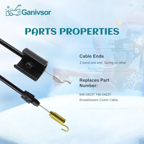 Ganivsor Replacement Single Stage Snow Blowers Clutch Cable for MTD 946-04237 746-04237