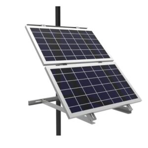 aims power adjustable solar panel pole mount bracket - fits 2 panels up to 170 watts each