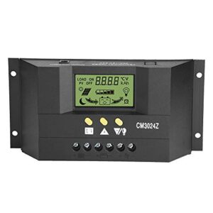 cm3024z pwm intelligent solar panel charge controller regulator lcd display 12v 24v 30a pvc