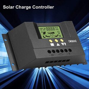 CM3024Z PWM Intelligent Solar Panel Charge Controller Regulator LCD Display 12V 24V 30A PVC