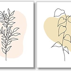 Line Art - Minimalist Decor - Floral Abstract Prints - Set of 6 (8x10) - Unframed