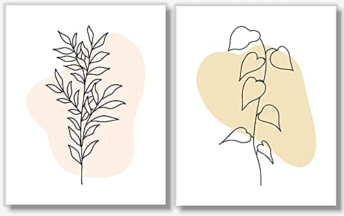 Line Art - Minimalist Decor - Floral Abstract Prints - Set of 6 (8x10) - Unframed