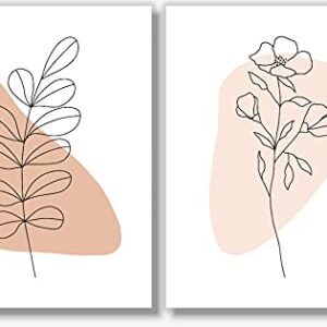 Line Art - Minimalist Decor - Floral Abstract Prints - Set of 6 (8x10) - Unframed