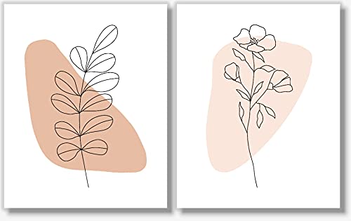 Line Art - Minimalist Decor - Floral Abstract Prints - Set of 6 (8x10) - Unframed