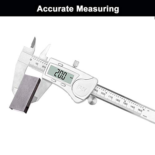 NORTOOLS Digital Caliper 150mm/ 6” Stainless Steel IP54 Waterproof Electronic Micrometer Caliper Measuring Tool with Large LCD Display