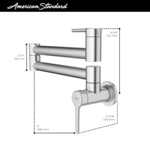 American Standard 4803900.075 Studio S Wall-Mount Pot Filler Stainless Steel