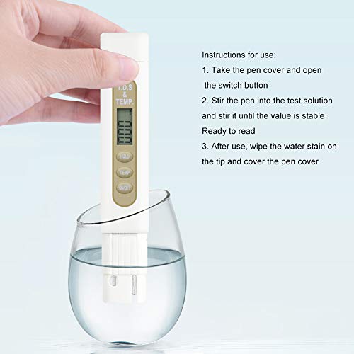 Moor TDS Meter 2-in-1 Digital Tester Pen for Drinking Water, Hydroponics, Coffee, Aquarium, Pool, Hot Tub, Spa, Filtration, RO System - Detect PPM, EC, and Hardness (TDS)