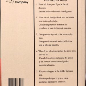 FryOilSaver Co, Fryer Oil Test Kit, Two Color Visual Guide with Eye Dropper, Monitor Shortening Quality of Oil Fryers, Oil Test Kit for Clear Frying Oil, FC3017B, FMP 538-1000