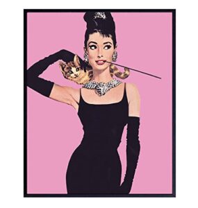 audrey hepburn wall art, home decor - 8x10 pop art poster, print - contemporary modern room decorations - great gift for women, her, wife, woman - unframed picturephoto