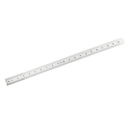 uxcell Straight Ruler 500mm 20 Inch Metric Stainless Steel Measuring Tool with Hanging Hole 3pcs