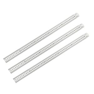 uxcell straight ruler 500mm 20 inch metric stainless steel measuring tool with hanging hole 3pcs