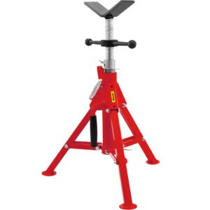 mophorn v head pipe stand 1/8"-12" capacity,adjustable height 20"-37",pipe jack stands 2500 lb. load capacity,portable folding pipe stands, carbon steel body more durable