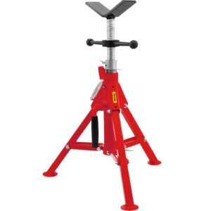 Mophorn V Head Pipe Stand 1/8"-12" Capacity,Adjustable Height 20"-37",Pipe Jack Stands 2500 lb. Load Capacity,Portable Folding Pipe Stands, Carbon Steel Body More Durable