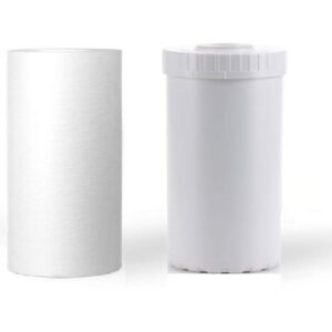 2 Pack: Whole House Filter Cartridges 4.5" x 10" | (1) Sediment & (1) GAC/KDF 85 Well Water Filters: Reduces Iron/Sulfur/Rotten Egg Smell - Compatible with 10" Big Blue Housing