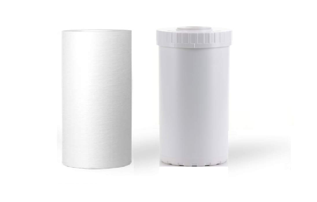 2 Pack: Whole House Filter Cartridges 4.5" x 10" | (1) Sediment & (1) GAC/KDF 85 Well Water Filters: Reduces Iron/Sulfur/Rotten Egg Smell - Compatible with 10" Big Blue Housing