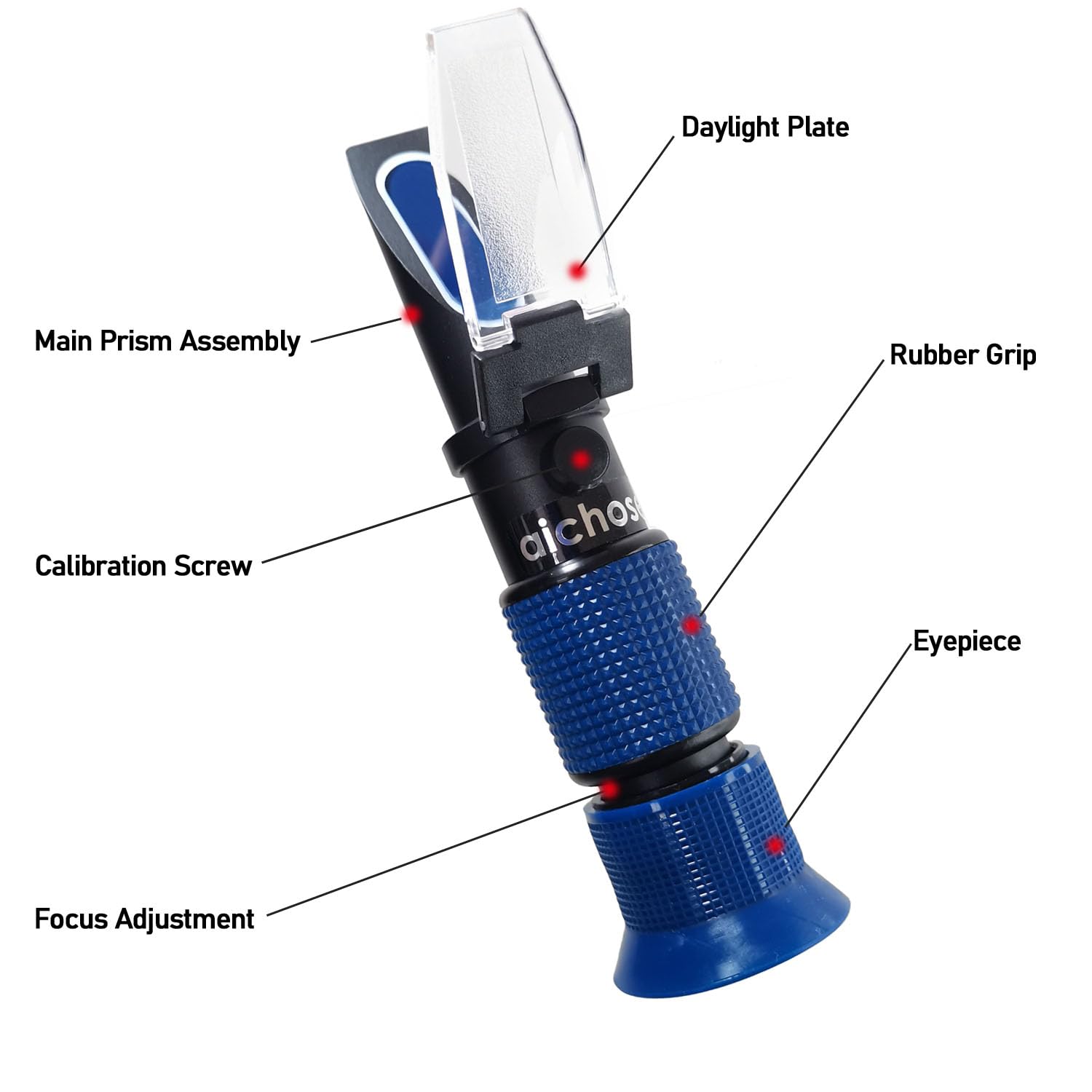 Aichose 0-80% Brix Meter Refractometer for Measuring Sugar Content in Fruit, Honey, Maple Syrup and Other Sugary Drink, with Automatic Temperature Compensation Function