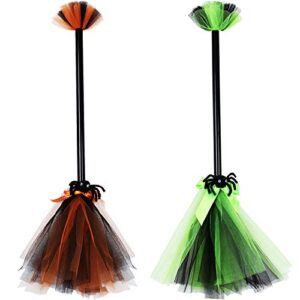2 pieces halloween witch broom plastic broom props cosplay broomstick for halloween costume party supplies