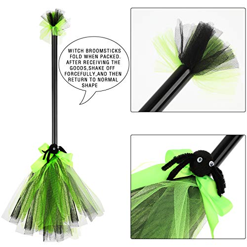 2 Pieces Halloween Witch Broom Plastic Broom Props Cosplay Broomstick for Halloween Costume Party Supplies