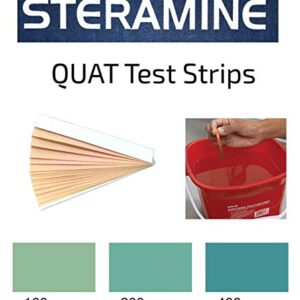 Steramine Quat Test Strips, 30 x QT-10 Test Strips to Measure 0-400 ppm, For Testing Sanitizing Solutions Made with Steramine Quaternary Tablets, 2 x Envelopes