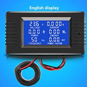 KNACRO AC 80V-260V Current Voltage Amperage Power Energy Panel Meter LCD Digital Display Ammeter Voltmeter Multimeter (100A(Current CT))