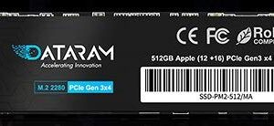 Dataram 512GB M.2 M-Key PCIe NVMe SSD for 2013-16 MacBook, Mac Pro, Air, Mini, iMac