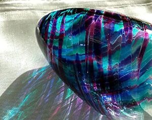 jewish wedding glass to break - blue and purple