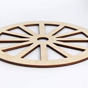 Spoked Wagon Wheel Unfinished Wood Laser Cut Out Cutout Shape Crafts Sign DIY Ready to Paint or Stain