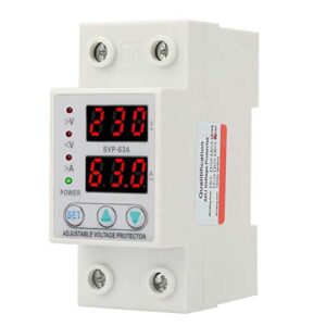 double led display single phase adjustable voltage current protector voltage protective device ac230v 63a 81 x 36 x 60mm