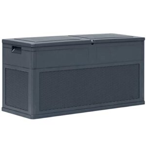 festnight garden storage box lockable garden container cabinet toolbox for patio outdoor furniture 84.5 gal anthracite