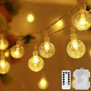 metaku globe fairy lights battery operated 33ft 80led string lights with remote waterproof indoor outdoor hanging decorative christmas lights for home party patio garden wedding