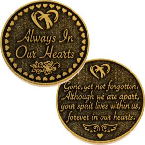always in our hearts memorial coin (antique gold) set of 10