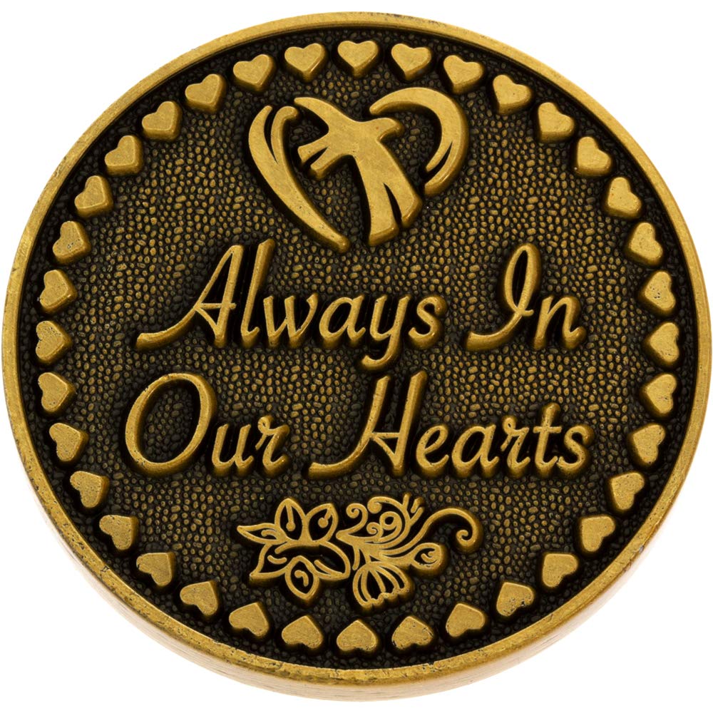 Always in Our Hearts Memorial Coin (Antique Gold) Set of 10