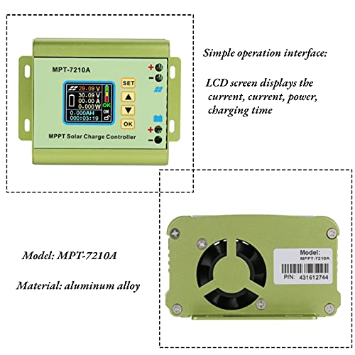 Solar Controller MPPT DC12-60v,MPT-7210A Controller LCD Display Energy Solar Panel Controller Regulator for Lithium Battery