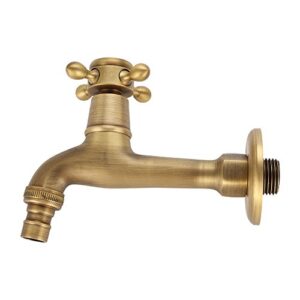 vintage solid brass single handle faucet washing hine faucet wall mounted water tap laundry utility room sink faucets(1#)