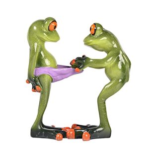sungmor novelty frog figurines collectibles frog statues, miniature frog sculptures home decor,funny frog statues for yard and garden, resin frog ornament for home desk decoration