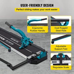 Mophorn 48 Inch Tile Cutter Single Rail Double Brackets Manual Tile Cutter 3/5 in Cap w/Precise Laser Manual Tile Cutter Tools for Precision Cutting (48 Inch)