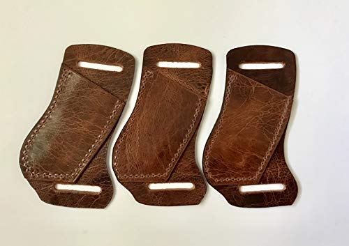 Custom Leather Sheath for Buck 110 Or 112, Water Buffalo Antique Brown Leather Sheath, Right-Hand Cross Draw to Fit on The Left-Side, Strong and Durable, Sheath Only