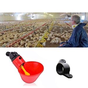 10pcs Chicken Waterer - Poultry Waterer Chicken Water Cups Automatic Nipple Cup Kit for Chicken Quail Drinker