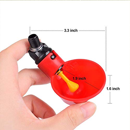 10pcs Chicken Waterer - Poultry Waterer Chicken Water Cups Automatic Nipple Cup Kit for Chicken Quail Drinker