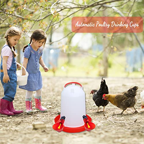 10pcs Chicken Waterer - Poultry Waterer Chicken Water Cups Automatic Nipple Cup Kit for Chicken Quail Drinker