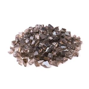 kibow 10-pound pack 1/2 inch reflective crushed fire glass for gas fire pit/fire table-bronze