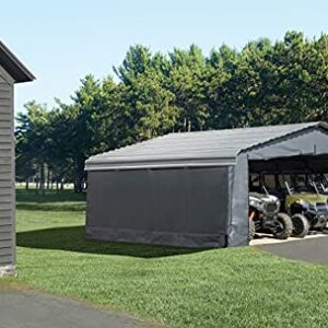 Arrow Carports Enclosure Kit for Galvanized Steel Carport, Fabric Carport Wall Panels, 20' x 20' x 7'